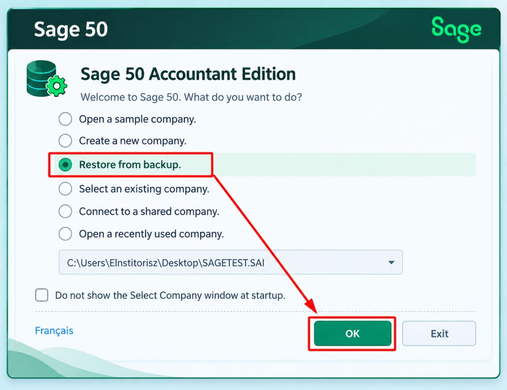 Restore the Company Data