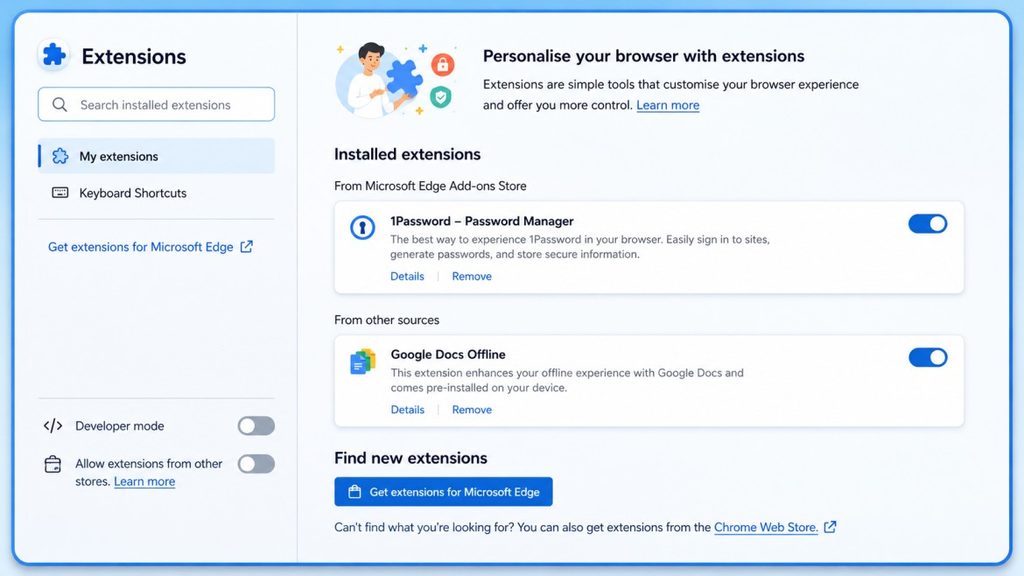 Disable Unnecessary Browser Extensions
