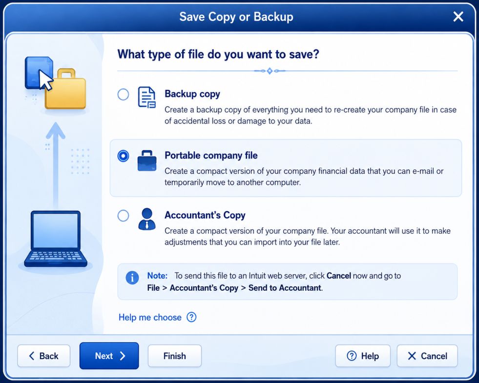 Open a QuickBooks Backup File (.QBB)