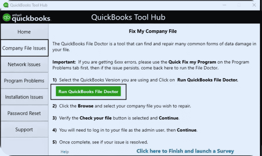 Repair the Company File with QuickBooks Tool Hub